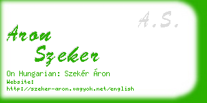 aron szeker business card