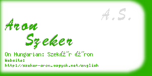 aron szeker business card